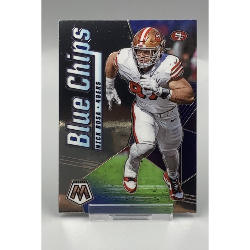 2020‎ Panini Mosaic NICK BOSA San Francisco 49ers BLUE CHIPS INSERT - Picture 3 of 3